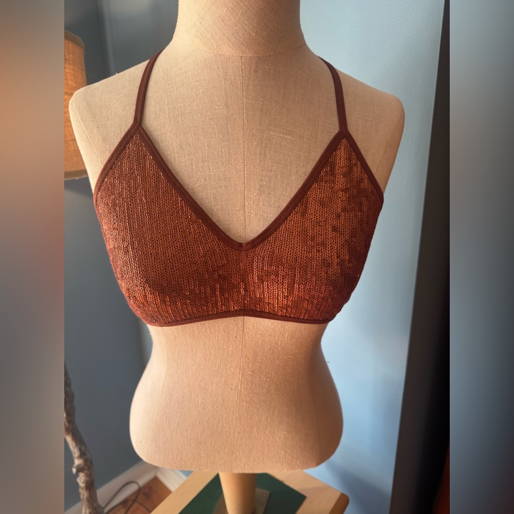 Chan Luu Copper Viscose Jersey Bralette